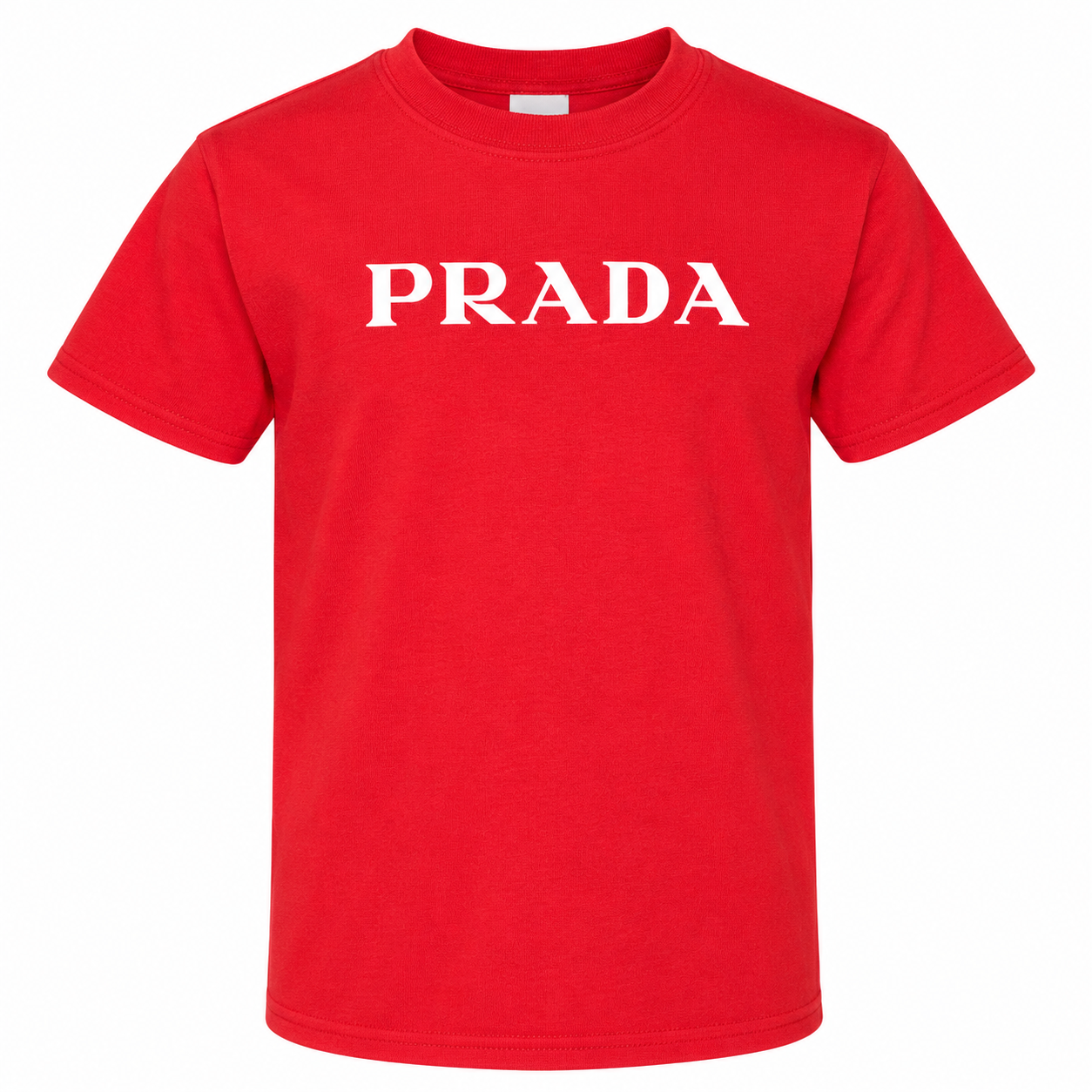 Youth Kids Prada Cotton T-Shirt - Red - detail