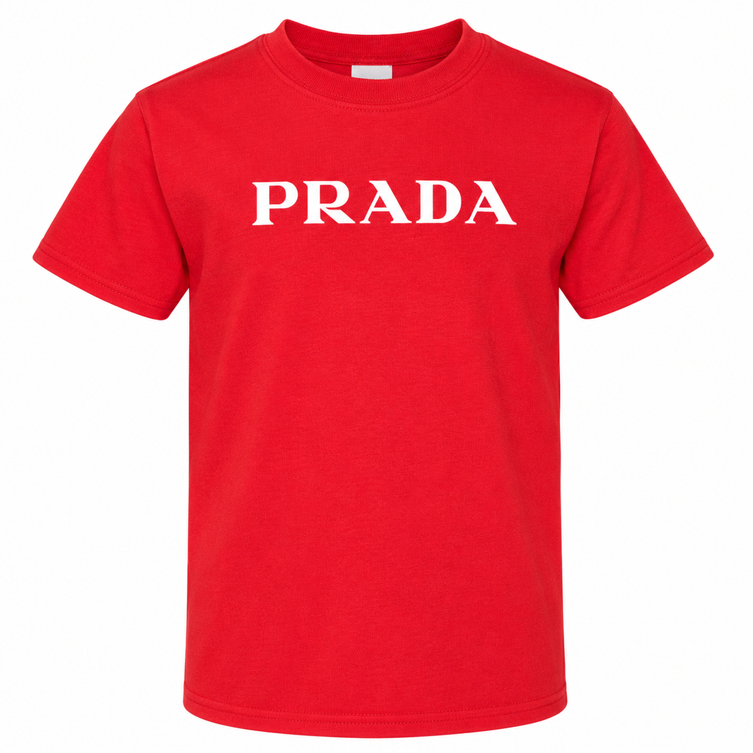 Youth Kids Prada Cotton T-Shirt - Red - detail
