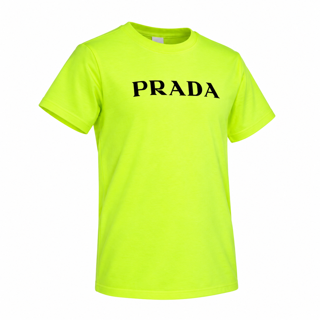 Youth Kids Prada Cotton T-Shirt - Safety Green - three-quarter