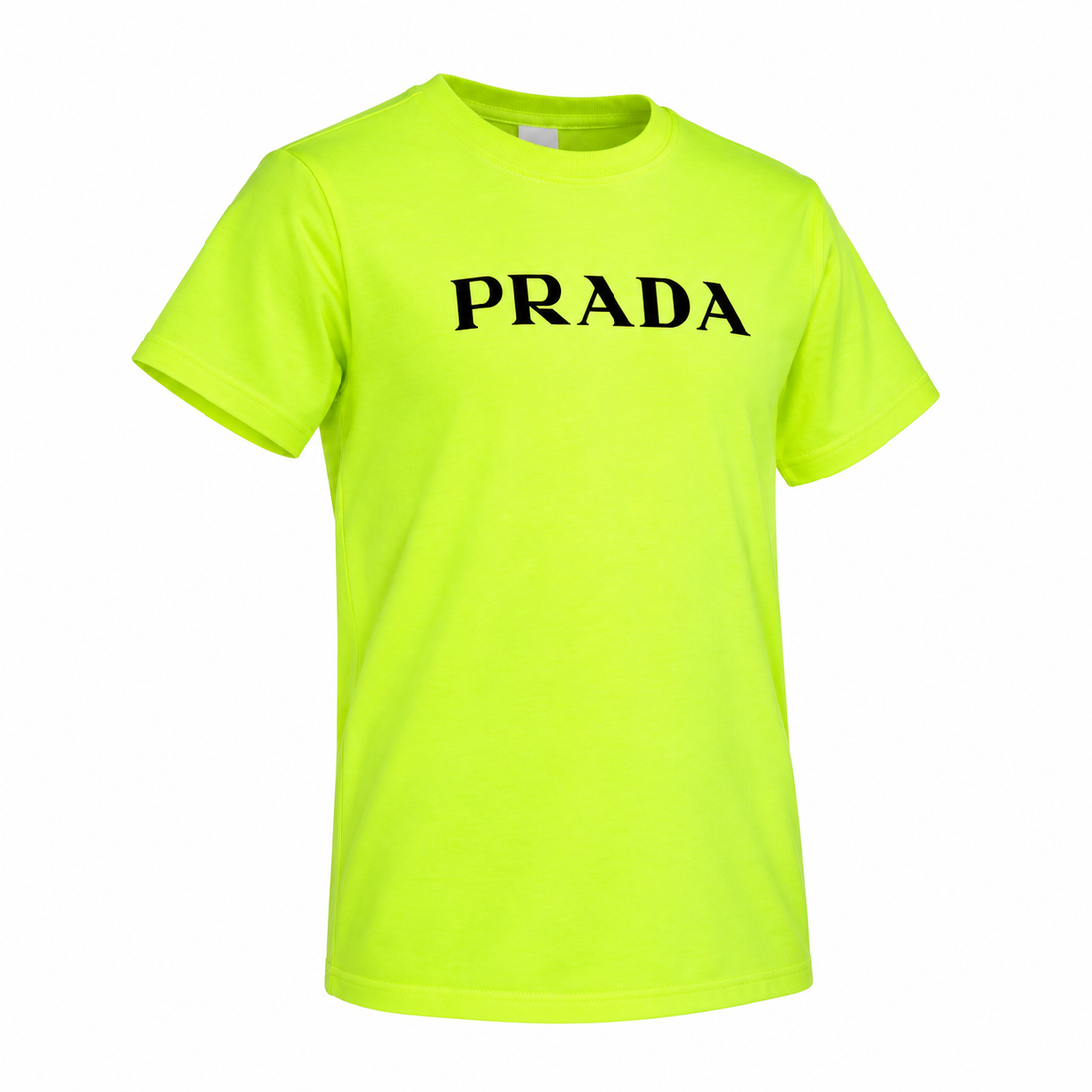 Youth Kids Prada Cotton T-Shirt - Safety Green - three-quarter