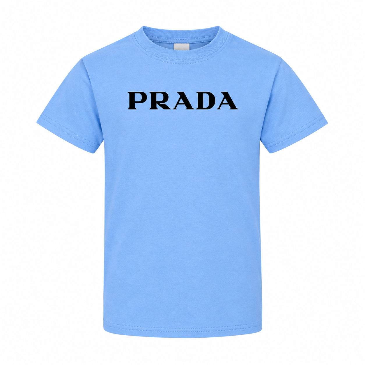Youth Kids Prada Cotton T-Shirt - Sky Blue - hero