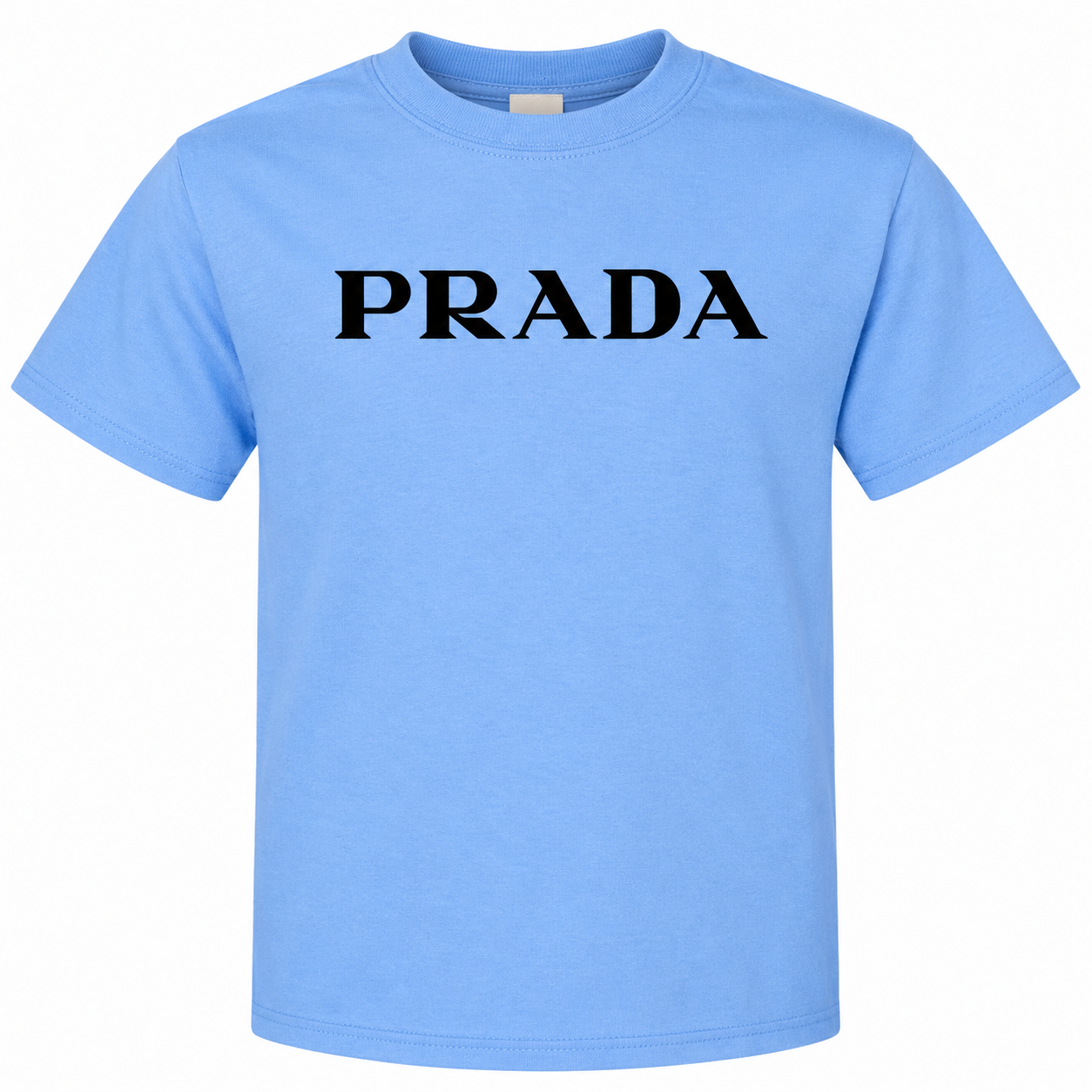 Youth Kids Prada Cotton T-Shirt - Sky Blue - detail