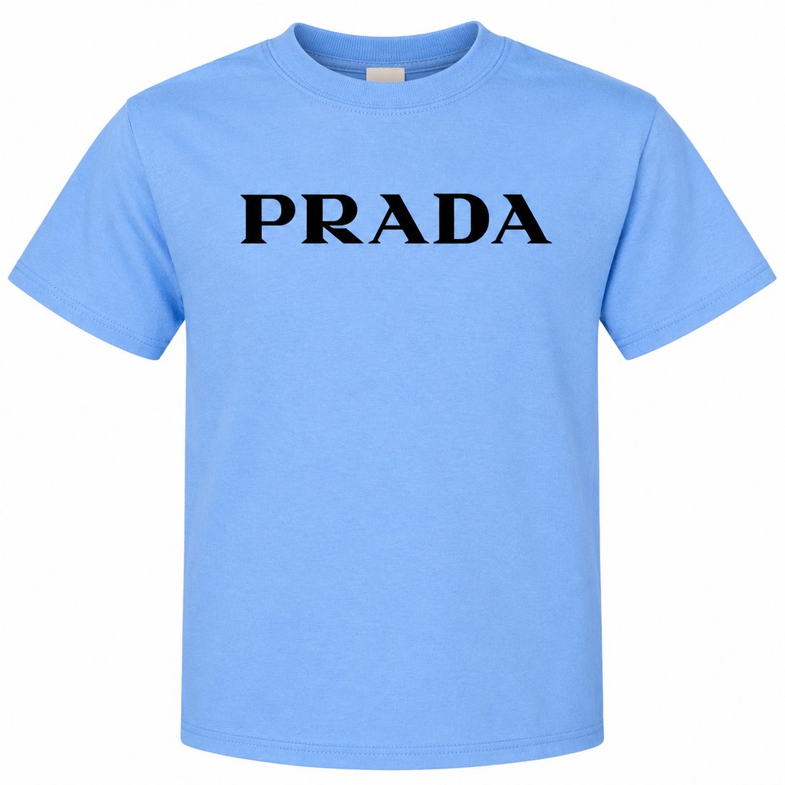 Youth Kids Prada Cotton T-Shirt - Sky Blue - detail
