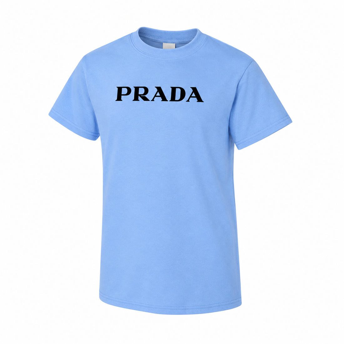 Youth Kids Prada Cotton T-Shirt - Sky Blue - three-quarter