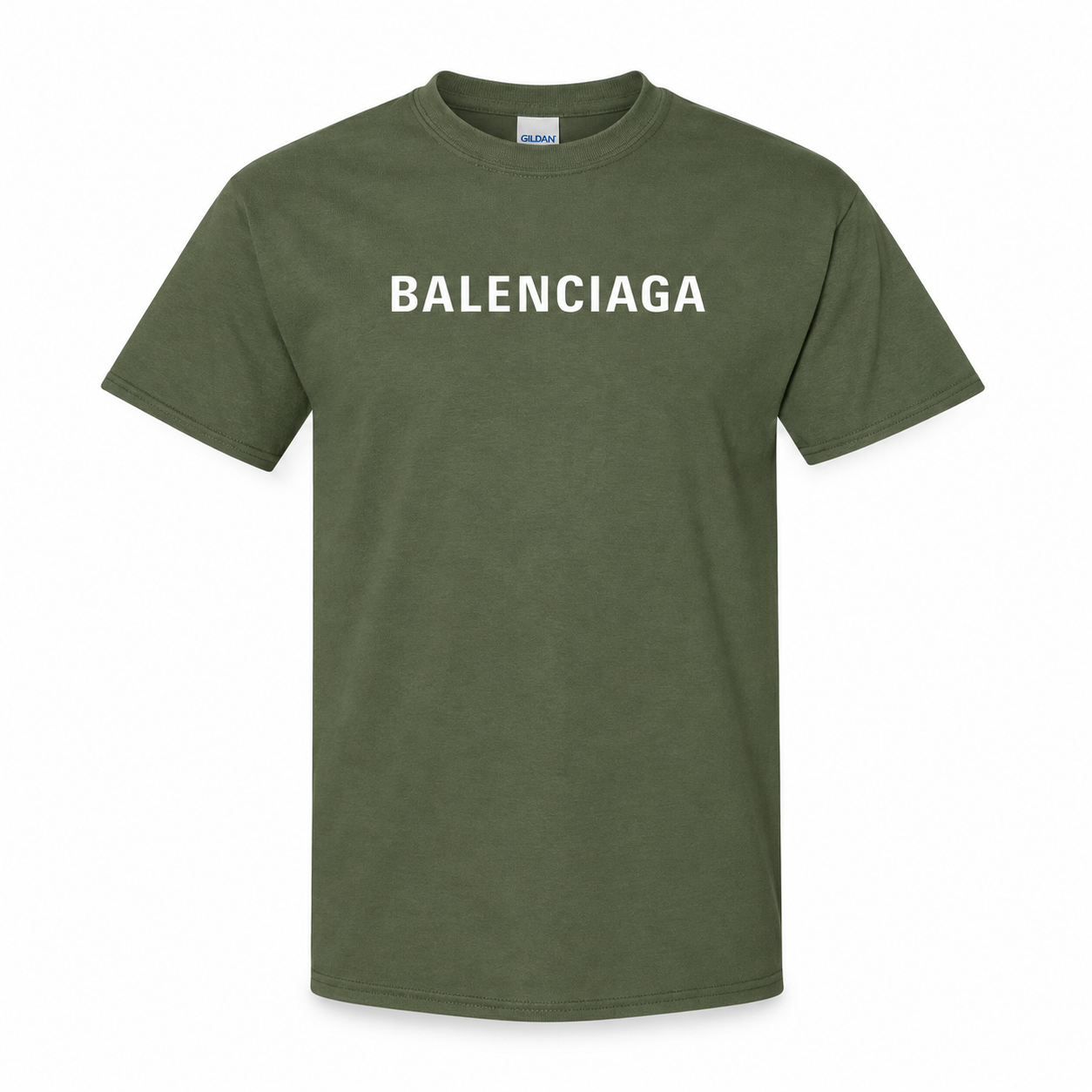 Youth Kids Balenciaga Cotton T-Shirt army green main front view