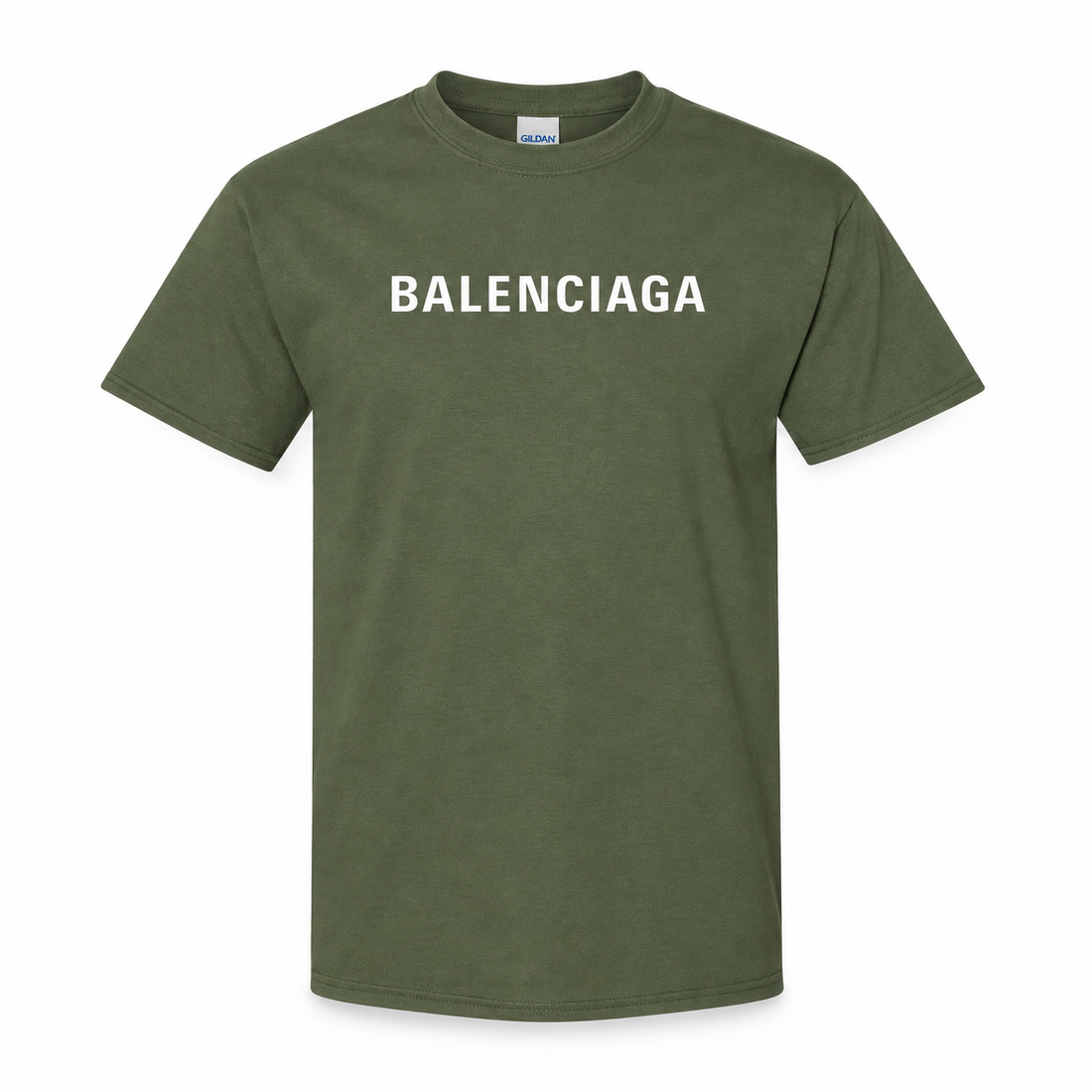 Youth Kids Balenciaga Cotton T-Shirt army green main front view