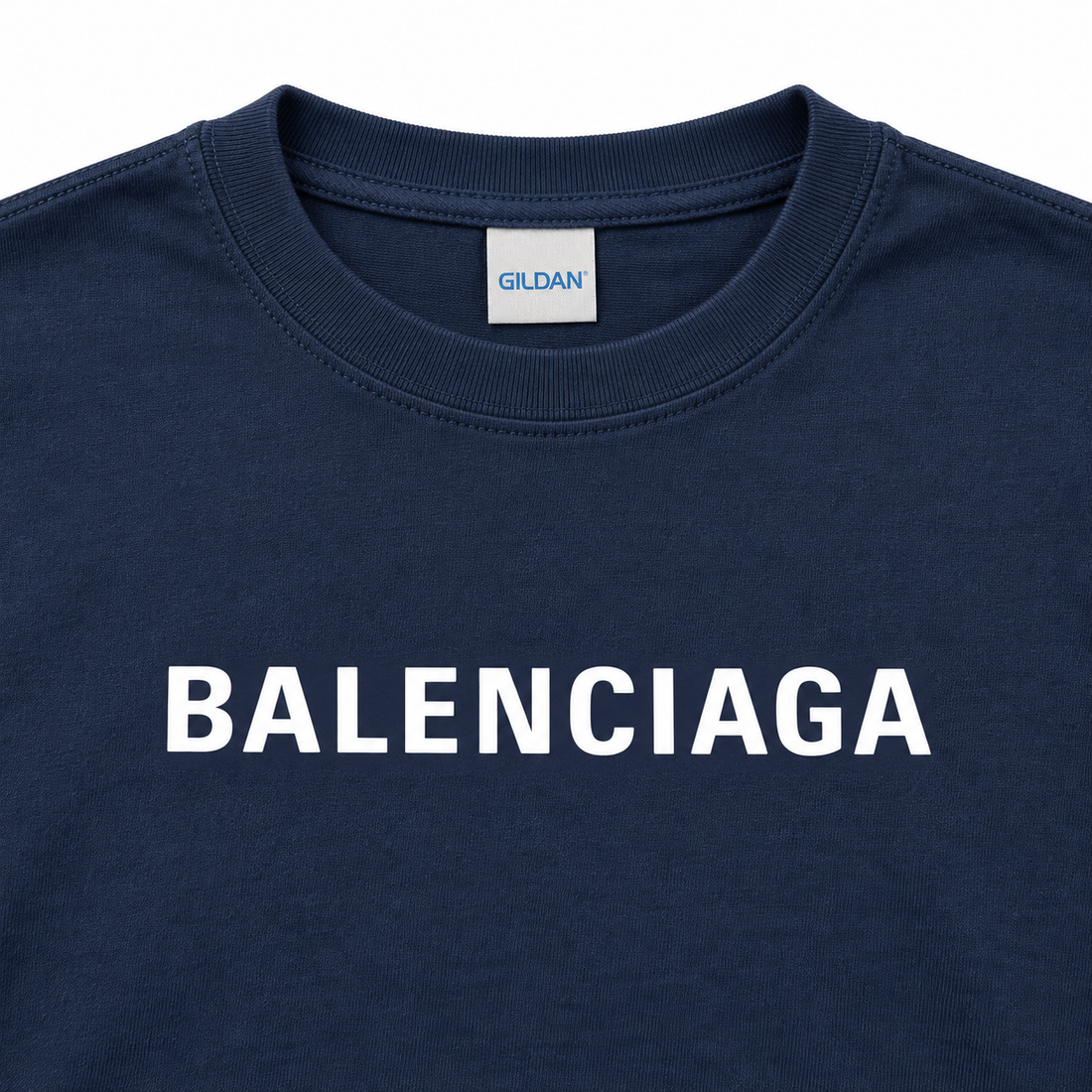 Youth Kids Balenciaga Cotton T-Shirt navy print detail