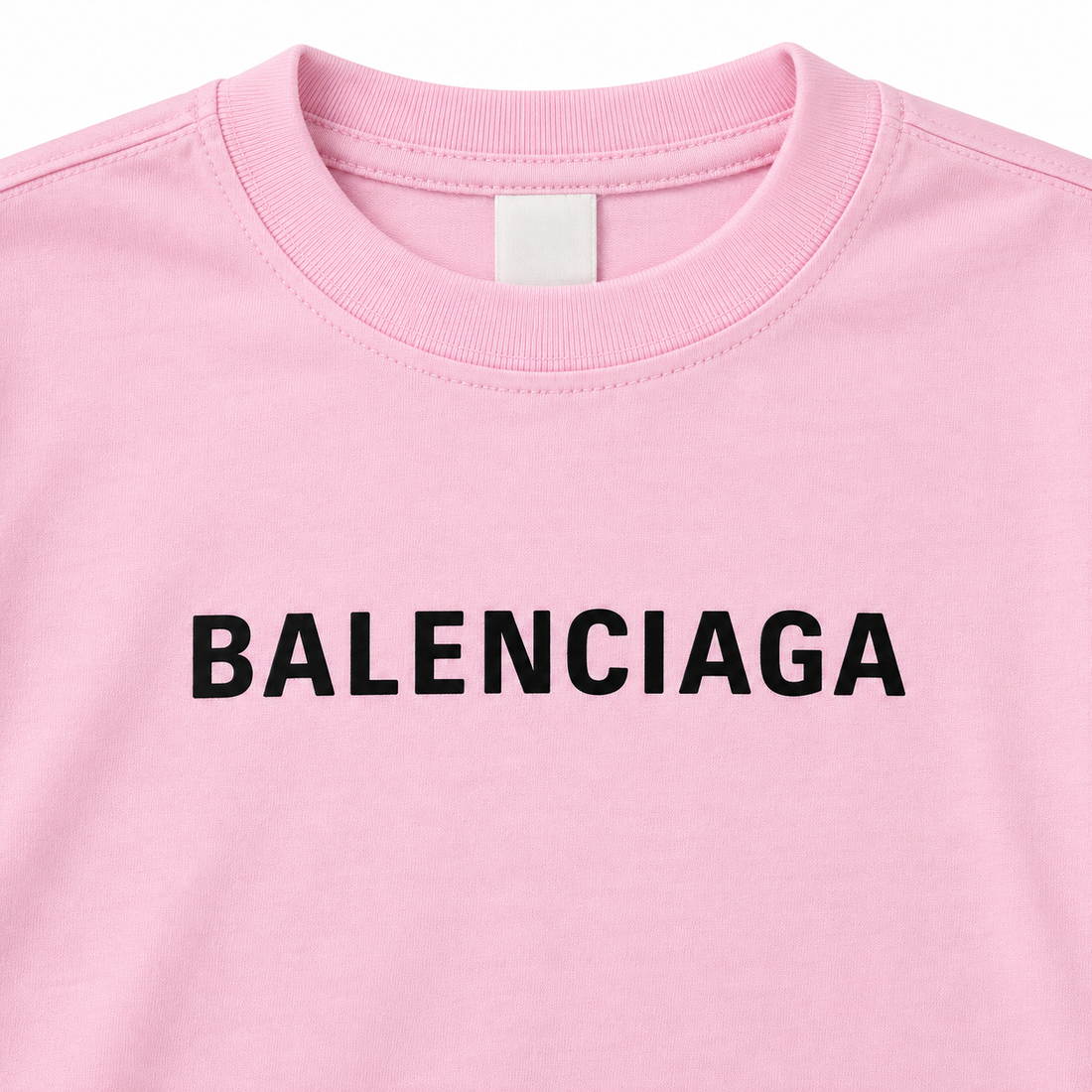Youth Kids Balenciaga Cotton T-Shirt pink print detail