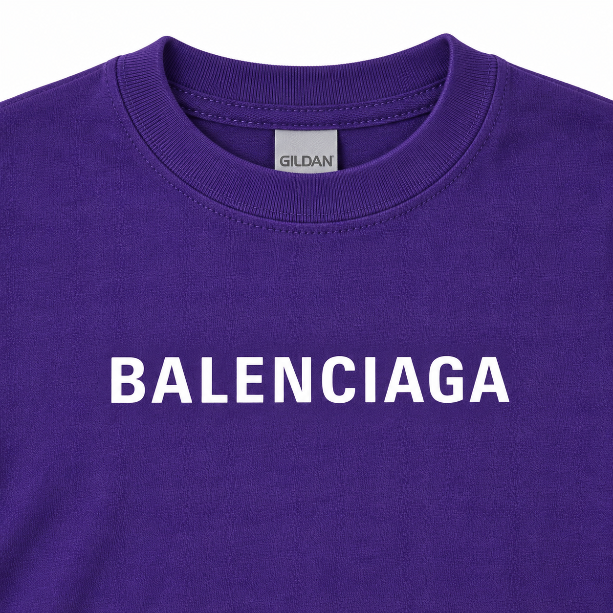 Youth Kids Balenciaga Cotton T-Shirt purple print detail