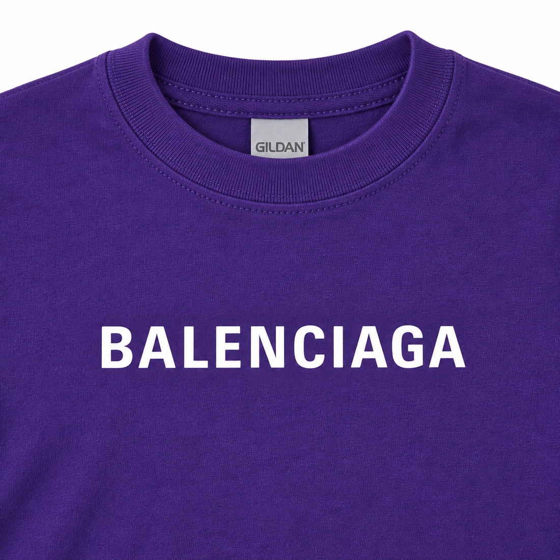 Youth Kids Balenciaga Cotton T-Shirt purple print detail
