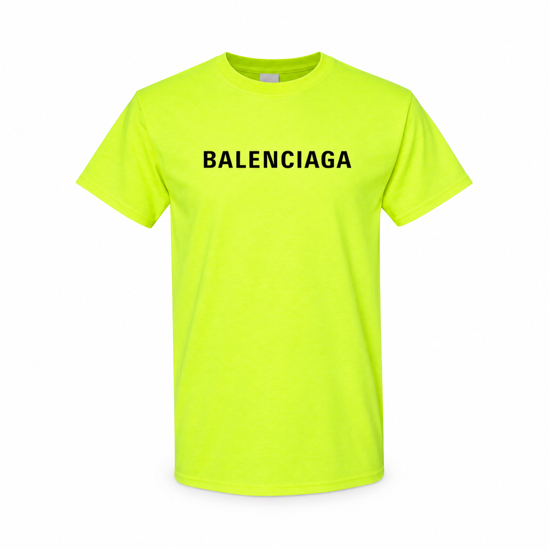 Youth Kids Balenciaga Cotton T-Shirt safety green main front view