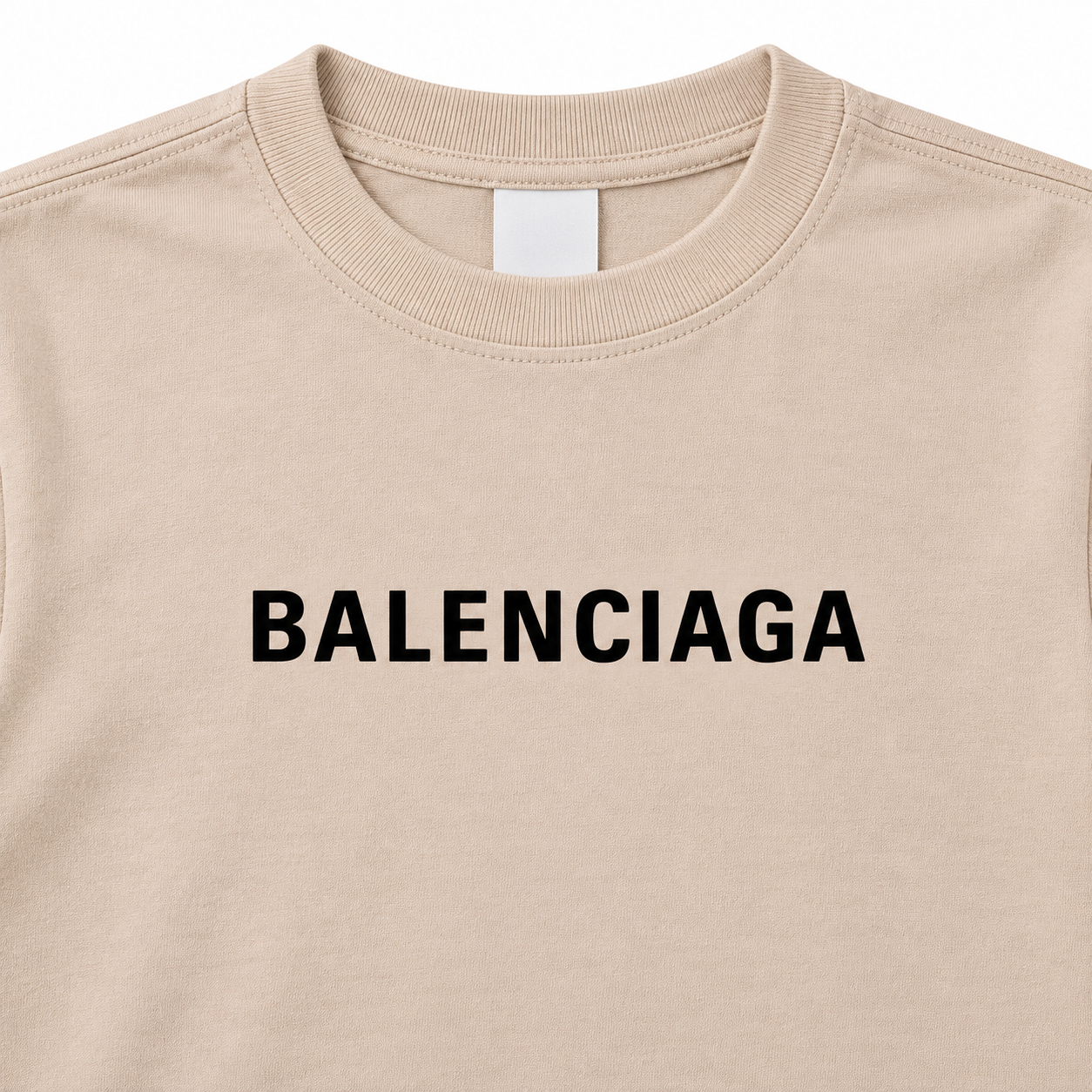 Youth Kids Balenciaga Cotton T-Shirt tan print detail
