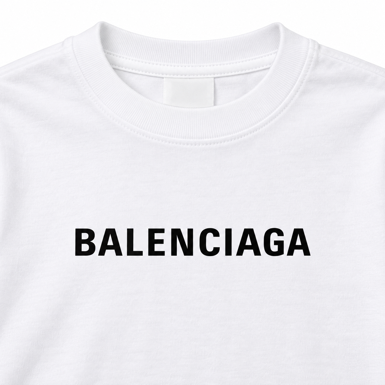 Youth Kids Balenciaga Cotton T-Shirt white print detail