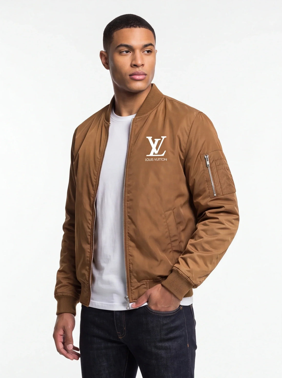Men's Louis Vuitton Lightweight Bomber Jacket Windbreaker Softshell Varsity Jacket Coat